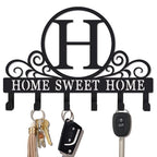 Metal Letter H Key Holder for Wall, Monogram Coat Rack Wall Mount, Key Hooks Perfect for Bathroom, Living Room, Kitchen, Office Ideal Wedding, Anniversary, Housewarming Gift (H) - style: H