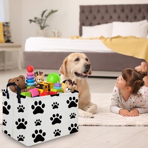 Rectangular Dog Basket,Nursery Hamper,Collapsible canvas kids toy storage box,Kids room storage basket,Gift Basket(Dogs) - color: Dogs