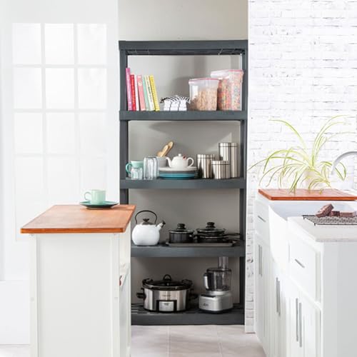 Sterilite 2-Pack 5 Shelf Unit, Heavy-Duty Shelving Storage Rack for Home and Garage, Gray - Multipurpose Plastic Organizer Shelves for Smart Organization - size: 5 Shelf, style: 2 Pack