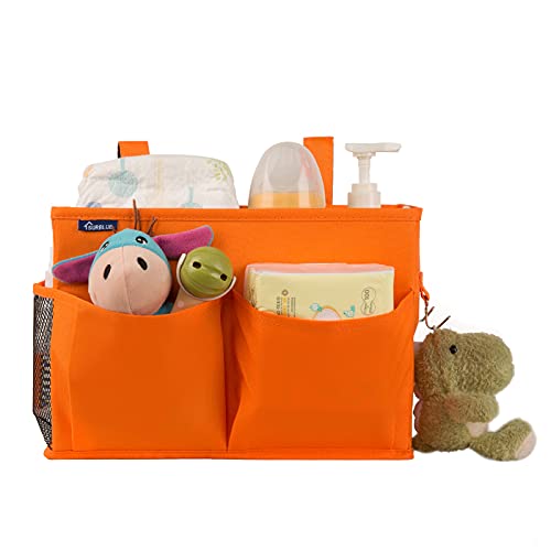 Surblue Caddy Hanging Organizer Bedside Storage Bag for Bunk and Hospital Beds, Orange, Small - color: Orange, size: Small
