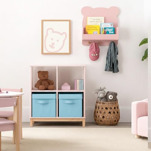 ShellKingdom Storage Bins, Foldable Fabric Storage Cubes with Lid, Clothes Storage Organizer Drawer For Closet Toys Storage, 10.5 X 10.5 X 11 INCH, 2 Pack (Light Blue) - color: Light Blue, size: 11 inch (2 Pack)