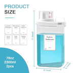2 Pack Laundry Detergent Dispenser, 78oz Detergent Dispenser, Refluxable Laundry Detergent Container, Plastic Liquid Laundry Detergent Dispenser for Laundry Room Organization with 6 Labels - size: 78 Fl Oz (Pack of 2)