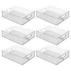 iDesign Divided Pantry Bin with Handles for Pantry, Refrigerator, or Freezer - Set of 6 - Clear - style: Pack of 6