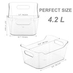 Tiawudi 12 Pack Plastic Storage Bins, Multi-Use Organizer Bins, Pantry Organizer, Clear Storage Containers for Home, Kitchen, Office, Cabinet, Shelf and Fridge Organization