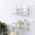 KINCMAX Iron Shower Caddies - Self Adhesive Bathroom Shelves for Showers - Wall Organizer Shampoo Holder Shelf - Peel and Stick On Caddy Bath Tub Rack - Pack of 2 Holders - Silver - style: 2-Pc Caddies - Wavy, Silver