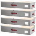 Criusia Under Bed Storage Bins with Clear PVC Lids – 4 Pack Large Underbed Organizers with Heavy-Duty Handles, Reinforced with 800G PP Panels & 80G Non-Woven Fabric – Waterproof & Foldable, Gery - color: 4 Pack Gery