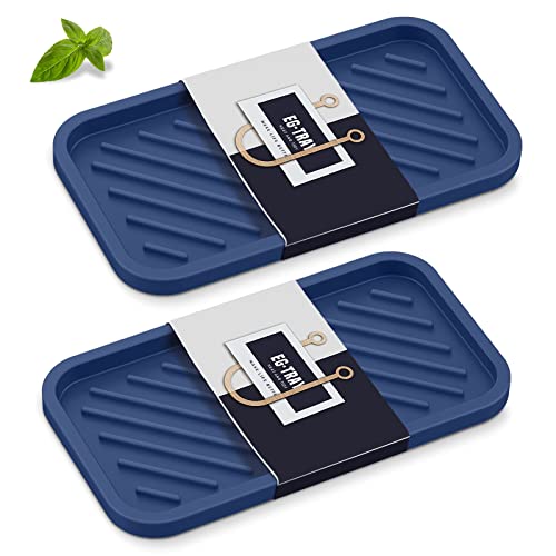 EG-SIPRO Silicone Sink Organizer Tray, 2-Pack, Sasau, Unisex, 8 Colors, Dishwashing Accessories - color: Sasa, size: 10×5.2inch