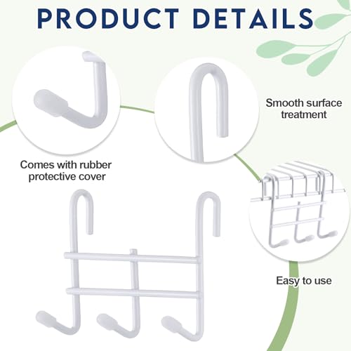 Teenyyou 6 Pack 3 Hook Attachment for Wire Shelving 3.75" l x 1.625" d x 3.25" h Wire Shelving Hooks Accessories Steel Hanging Rack Metal for Storage Organizer(White) - color: White
