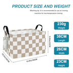 FANKANG Storage Bins,Nursery Hamper Canvas Laundry Basket Foldable with Waterproof PE Coating Storage Baskets for Boys and Girls, Office, Bedroom, Clothes,Toys(Rec-Beige flag ） - color: Rec-Beige flag