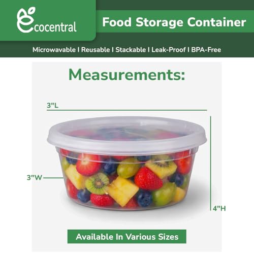 Freshware 8 oz Plastic Deli Containers with Lids – 50 Set | BPA-Free, Leakproof, Stackable, Microwave, Freezer & Dishwasher Safe | Meal Prep, Soup & Slime Storage