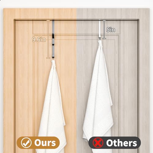 Over The Door Hooks Hanger,Over The Door Towel Hook Organizer Hanging for Coat Clothes Backpack hat Purse Metal Towel Rack Back of Shower for Bathroom,Dorm,Bedroom,Kitchen,Office Closet Black-4Packs - color: Black, size: 4 Pack