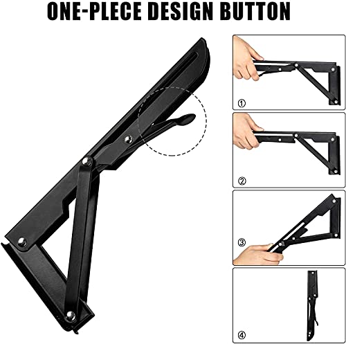 Folding Shelf Brackets - 20 Inch 4 Pcs Heavy Duty Metal Collapsible Shelf Bracket, DIY Wall Mounted Shelf Bracket, Space Saving for Bench Table - size: 20 Inch- 4 Packs