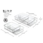 BINO | 7-Section Expandable Plastic Drawer Organizer | Makeup Storage | Space-Saving Makeup Storage | BPA - Free Material | Home Essential | Bathroom Vanity Organizer | Cosmetic