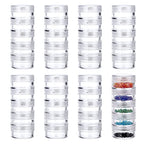 Hipiwe 8 Sets 5 Layers Clear Plastic Round Storage Jars Jewelry Bead Storage Containers Small Travel Sample Jar Pots for Sewing Pills Nail Art Craft Accessories - size: 8Packs 1.2"D x 3.1"H