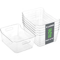 Tiawudi 6 Pack Plastic Storage Bins, Extra Large Pantry Organizer, 13.5" x 10" Clear Storage Containers and Organizer Bins, Multi-Use Bins for Home, Kitchen, Closet and Cabinet