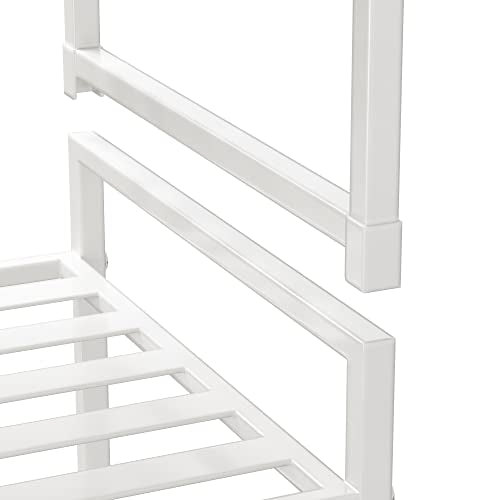 Simple Houseware 3-Tier Stackable Metal Panel Shoes Rack, White - color: White, style: Metal Panel