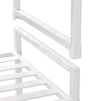 Simple Houseware 3-Tier Stackable Metal Panel Shoes Rack, White - color: White, style: Metal Panel