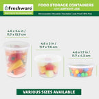 Freshware Food Storage Containers with Lids [60 Pack 8, 16, 32 oz, 20 sets each size] Plastic Deli Containers, Meal Prep Containers, Microwave and Freezer Safe, Stackable, Leakproof, BPA Free, Clear - size: 8, 16, 32 oz - 60 Mix Set