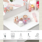 STORi SimpleSort 6-Piece Stackable Clear Drawer Organizer Set | 3" x 3" x 2" Square Trays | Small Makeup Vanity Storage Bins and Office Desk Drawer Dividers | Made in USA - size: 3x3x2" (Set of 6)