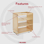 Rev-A-Shelf 14" Pullout Kitchen Cabinet Storage Organizer Slide Out Pantry Spice Rack with Adjustable Shelves for 14.5" W Cabinet Opening, 448-BC-14C - size: 14"W"