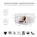AWTATOS Shoe Storage Boxes, Thickened Shoe Storage Organizer with Clear Magnetic Door, Stackable Shoe Container with Lids, Collapsible Large Shoe Rack, Fit up to US Size 15, 6 Pack - size: 6 pack