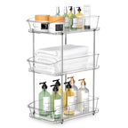 incostar 3 Tier Under Sink Organizer and Storage - Multi-Purpose Stackable Pantry Organizer with Pull-Out Clear Bins and Movable Dividers for Kitchen and Bathroom Cabinet - style: 1 Pack 3Tier