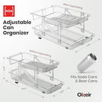 Expandable Soda Can Dispenser For Fridge - 2-Pack - Clear Transparent Soda Can Organizer For Refrigerator, Kitchen, and Pantry Storage Organizer for Cans, Beverage Bottle, Canned Food & Bottles