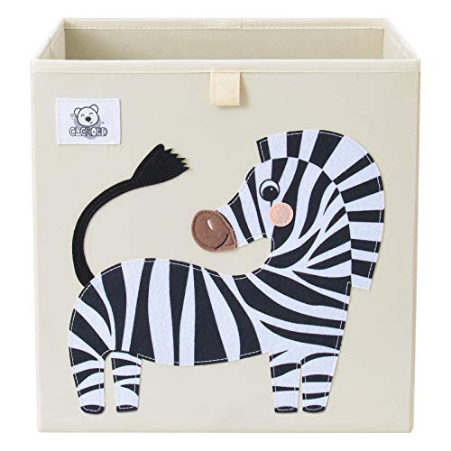 CLCROBD Foldable Animal Cube Storage Bins Fabric Toy Box/Chest/Organizer for Toddler/Kids Nursery, Playroom, 13 inch (Zebra) - color: Zebra