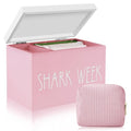 Tampon Holder and Feminine Products Organizer for Bathroom, Shark Week Storage, Dispenser, Farmhouse Container, Accessories Box for Girl Stuff