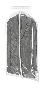 Whitmor Zippered Hanging Suit Bag - Clear,Gray - color: Gray