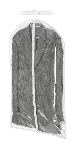 Whitmor Zippered Hanging Suit Bag - Clear,Gray - color: Gray
