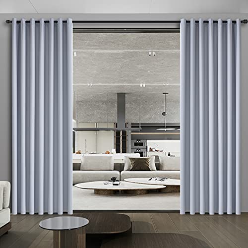 Privacy & Comfort Room Darkening Divider Curtain - Create Your Perfect Zones in Minutes! Noise Reducing Thermal Room Partition for Shared Rooms, Studios, Lofts, 8.5ft W x 7ft L, White, 1 Panel - color: Greyish White, size: 102"W x 84"L (Pack of 1)