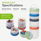 humangear STAX, Stackable Snack Containers - 4-Piece Leak-Proof Snack Travel System - FDA-Food Safe, BPA/PC/Phthalate-Free - Stackable & Click-Together Food Storage, Medium - color: Spectrum, size: Medium