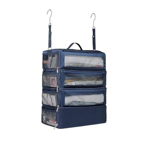 Suitcase Organizer Travel Bags Organizer for Luggage Compression Hanging Packing Cubes for Travel Carry on Closet (Bag Only) - color: Dark Blue, size: Medium