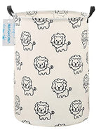 LANGYASHAN Laundry Basket Canvas Fabric Collapsible Organizer Basket for Storage Bin Toy Bins Gift Baskets Bedroom Clothes Children Nursery Hamper (Lion) - color: Lion