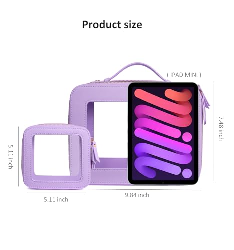 LETGO Clear Makeup Bags Set - TSA Approved Toiletry Bag with Handle Large Opening, Clear Toiletry Bags Case Pouch for Travel Essentials Car Accessories for Women Men (0-2Pack-Purple) - color: 0-Large+Mini-Purple