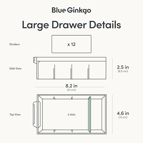 Blue Ginkgo Large 12-Drawer Cabinet – Stackable Clear Organizer for Hardware, Beads, Plastic Bricks, Office, and Craft Storage (Made in Korea, Blue) - color: BLUE, size: 12 Drawer