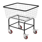 Large Rolling Laundry Cart with Wheels Holds 2 Washer Loads, Wire Laundry Basket, Heavy-Duty Steel Storage Basket with Galvanized Finish, for Commercial or Home Laundry - size: 2 Washer Loads