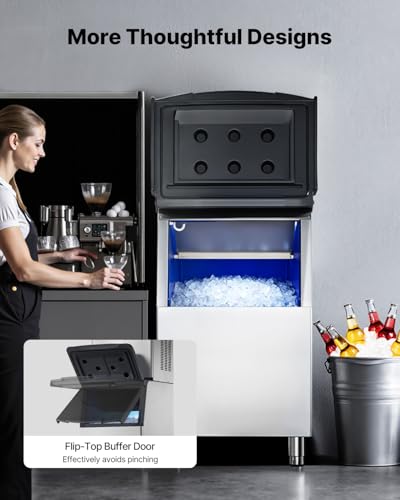 VEVOR Ice Storage Bin, 250LBS Capacity Ice-Bin, Stainless Steel Ice Storage Bins with Filter and Adjustable Anti-Slip Rubber Feet, Suitable for Restaurant Hotel and Beverage Shops