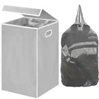 Simple Houseware Foldable Laundry Hamper Basket with Lid and Removable Bag, Gray - color: Grey