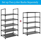 10 Tier Metal Shoe Rack for Entryway, Closet, Bedroom, Narrow Tall Shelf Organizer for Space Saving Storage, Hold 18-22 Pairs of Shoes, Easy Assembly - size: 10 Tier