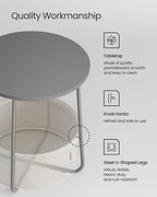 VASAGLE LILEA Collection - Small Round Side End Table, Modern Nightstand with Fabric Basket, Cement Gray and Cream White ULET223G49 - color: Cement Gray + Cream White, size: Round + 1 pack