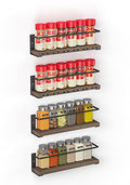 SpaceAid Spice Rack Organizer for Cabinet Door or Wall Mount (4 Pack) with 415 Spice Labels - Wood Hanging Seasoning Shelf for Cupboard Pantry or over the Stove - style: Empty Racks