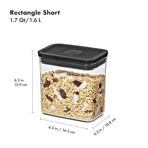 OXO Good Grips POP Container — Small Square Short — 1.7 Qt / 1.6 L — Matte Black, Organization and Storage Solution - color: Matte Black, size: 1.7 Qt