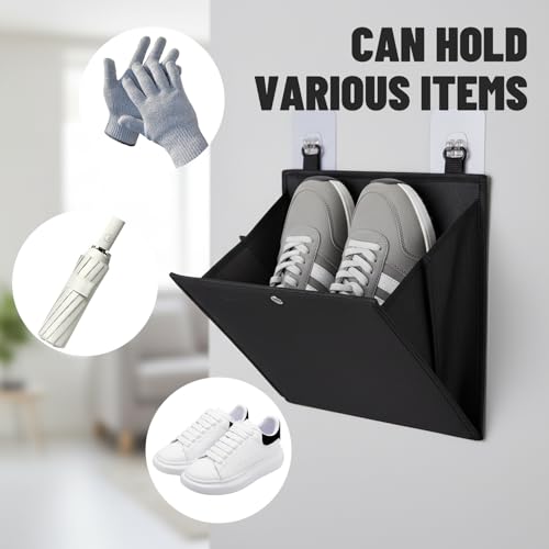 2-Packs Over The Door Organizer - Foldable Hanging Storage Rack with Adhesive Hooks for Shoes, Toiletries | No Drill Space Saver for Narrow Doors in RV, Dorm, Bathroom, Closet (2PCS)