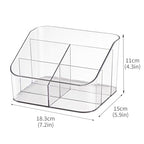 Remote Control Holder, Clear Plastic Remote Caddy for Desk and Nightstand Storage, Space-Saving Desk Organizer with See-Through Design for Living Room and Desk Accessories, 5 Compartments - size: 5 Slots