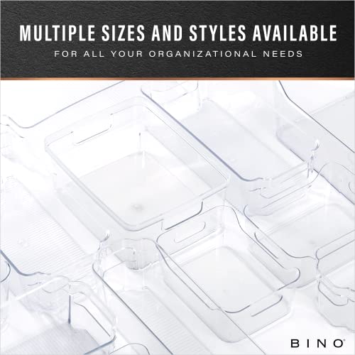 BINO Plastic Storage Containers, Small - 4 Pack THE LUCID COLLECTION, Multi-Use Organizer Bins Built-In Handles BPA-Free Clear, Fridge, Pantry & Home Organization - size: 4PK - SMALL