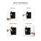 Key Holder Wall Mount and Mail Organizer - Hide Your Mail with a Modern and Minimal Look (Black) - color: Black