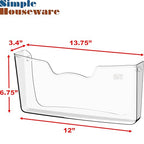 Simple Houseware Clear Single Pocket Wall Mount for Hanging File Holder, 3 Packs - color: Clear, size: 3 Pack