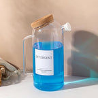 60oz Liquid Laundry Detergent Dispenser with Lables,Glass Laundry Detergent Dispenser,Laundry Detergent Container Laundry Liquid Dispenser - size: 60oz
